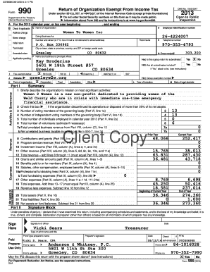 Form 990 2013 Tax Exemption
