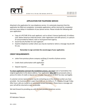 Oregon Telephone Service Application