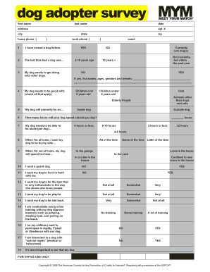 Dog Adoption Application Form