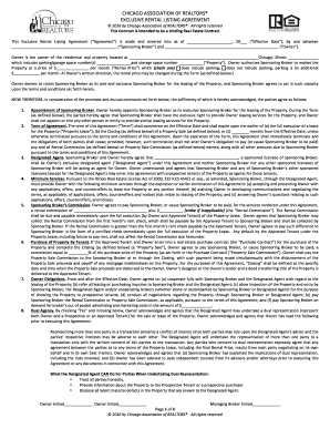Exclusive Rental Listing Agreement