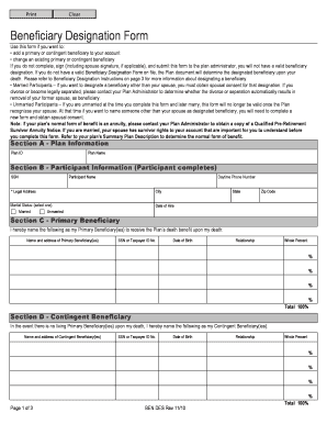 Beneficiary Designation Form