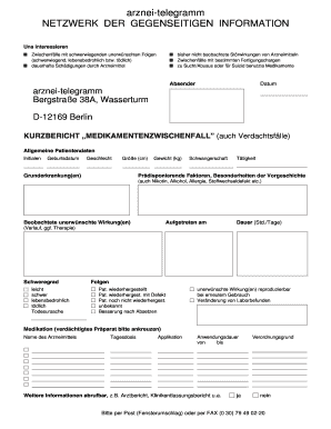 KURZBERICHT MEDIKAMENTENZWISCHENFALL