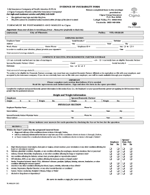 Evidence of Insurability Form