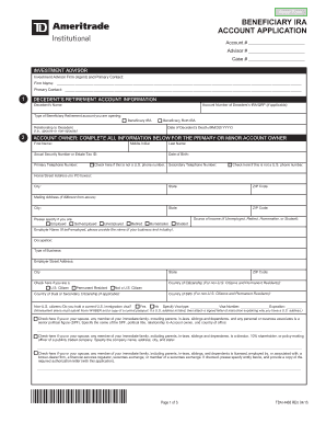 Beneficiary IRA Account Application