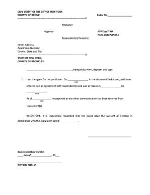 Affidavit of Non-Compliance