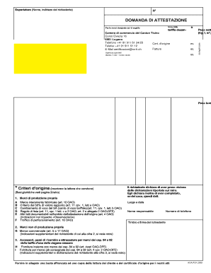 DOMANDA DI ATTESTAZIONE