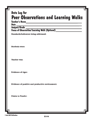Teacher Peer Observation Form