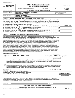 IRS Form 8879-EO Signature Authorization