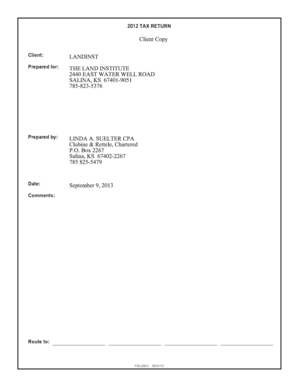 2012 Form 990 Tax Return