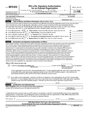 IRS e-file Signature Authorization Form 8879-EO