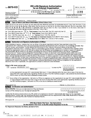IRS Form 8879-EO Signature Authorization