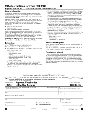 California Form FTB 3588 Payment Voucher