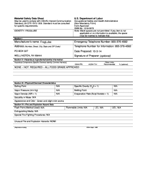 Material Safety Data Sheet