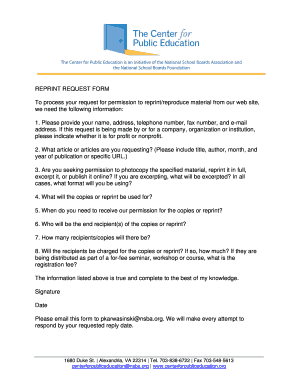 Reprint Request Form