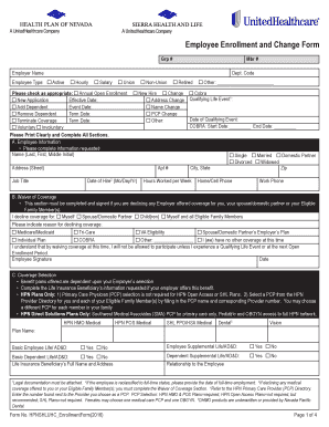 Employee Enrollment and Change Form