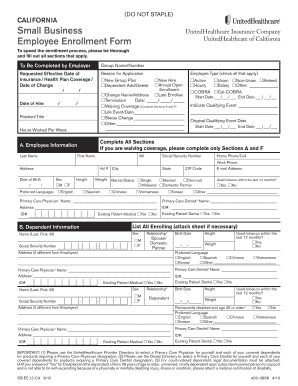 California Employee Enrollment Form