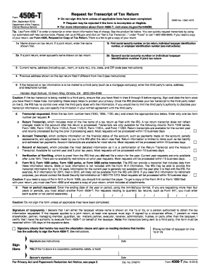 IRS Form 4506-T