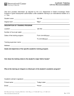 Adviser Recommendation for Academic Training