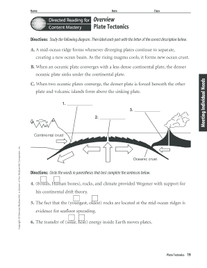 Plate Tectonics Worksheet