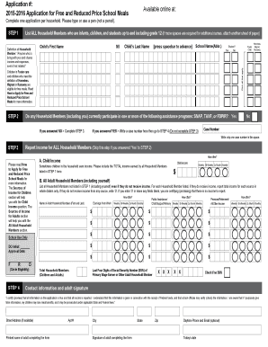 New Jersey Free/Reduced Lunch Application