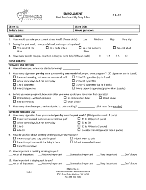 First Breath and My Baby & Me Enrollment Form