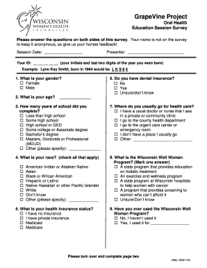 Oral Health Education Session Survey