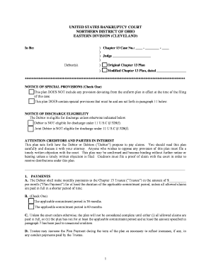 Chapter 13 Bankruptcy Plan