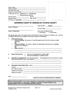 Arizona Petition for Mediation
