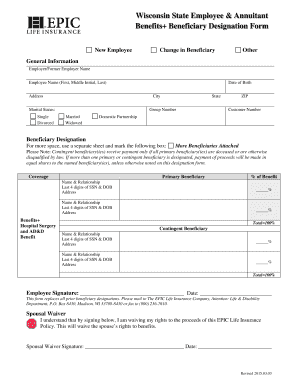 Wisconsin State Employee Beneficiary Designation Form