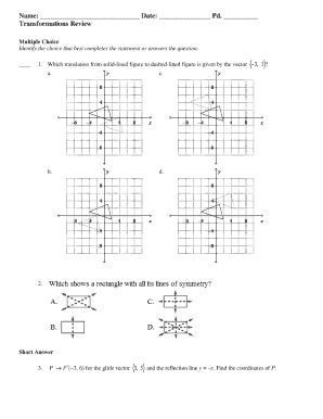 Transformations Review Worksheet