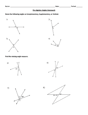 Pre-Algebra Angles Homework