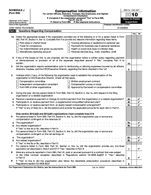 Schedule J Compensation Information Form 990