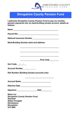 Shropshire County Pension Fund Payment Authorization