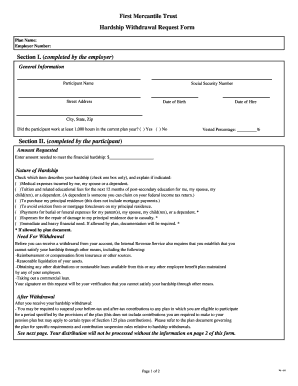 First Mercantile Trust Hardship Withdrawal Request Form