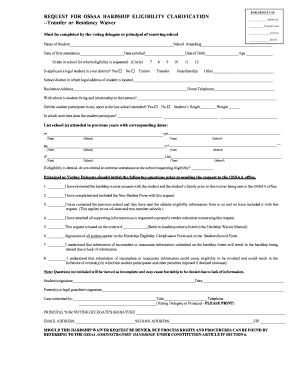 OSSAA Hardship Eligibility Clarification Form