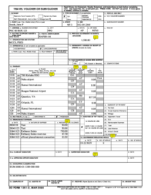 DD Form 1351-2 Travel Voucher