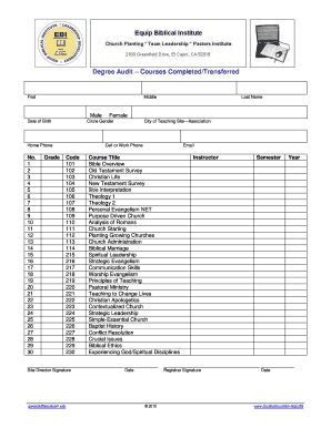Degree Audit Form
