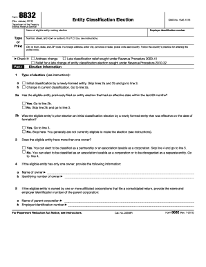 Form 8832 Entity Classification Election
