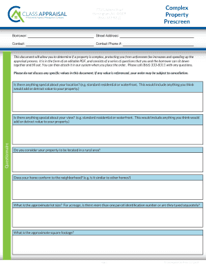 Property Complexity Questionnaire