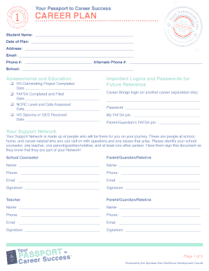 Career Plan Form
