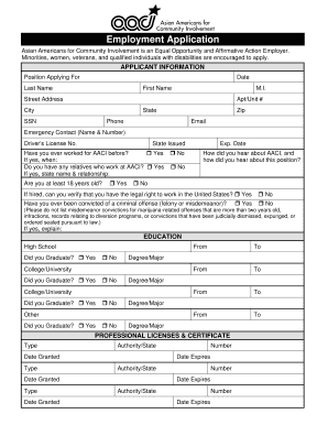 Employment Application Form