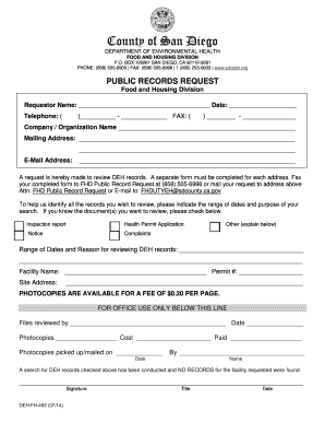 San Diego Public Records Request Form