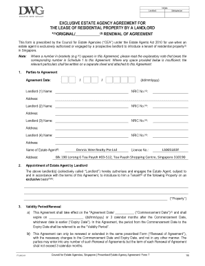 Exclusive Estate Agency Agreement for Residential Property Lease