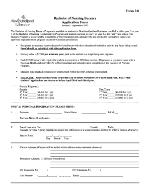 Supplier evaluation excel template - Form 20 Bachelor of Nursing Bursarydocx - health gov nl