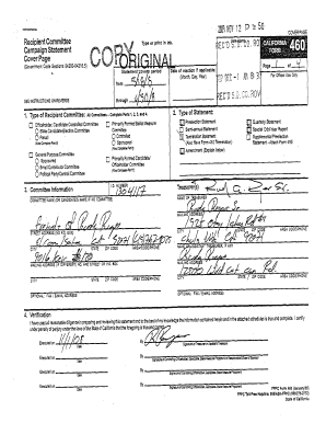 California Campaign Statement Form 460