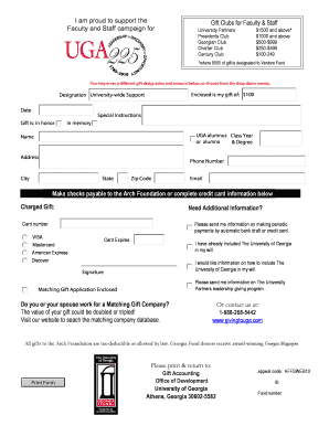 University of Georgia Donation Form