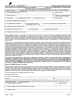 Group Life Claim Form