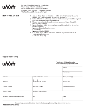 Non-Disabling Injury Claim Form