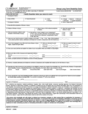 Long Term Disability Claim Form