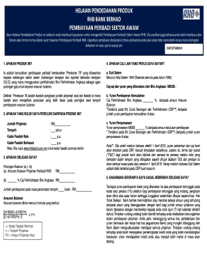 RHB Personal Loan Product Disclosure Sheet